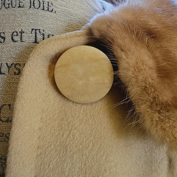 Vintage Fur Collar 1950's Swing Coat with Fur Collar, 100% Virgin Wool, MCM - Picture 5 of 16